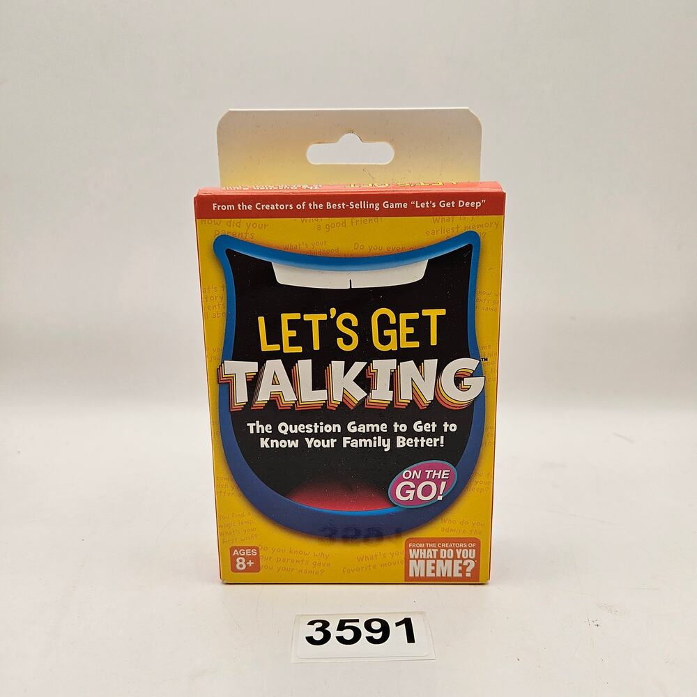 LETS GET TALKING FAMILY QUESTION CARD GAME ON THE GO AGE 8+ NEW WHAT DO YOU MEME